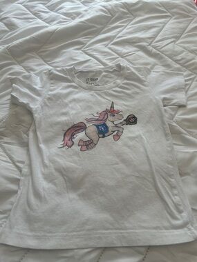 KC Unicorn Graphic Tee for Kids - White